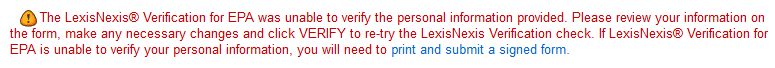  identity verification error message image